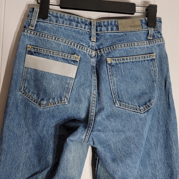 4 for $20 Carmar High Waist Cropped Raw Hem Reflective Strip Jeans Size 26 - Picture 7 of 8